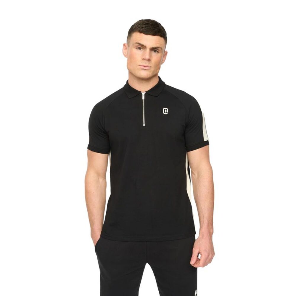 Crosshatch Mens Cresswell Cotton Polo Shirt / Black